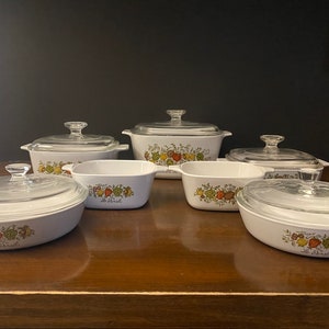 Vintage 7-pc Corningware Spice of Life Set