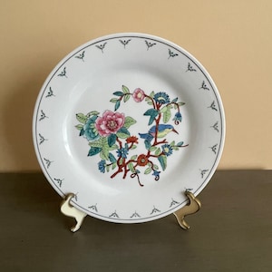 Vintage Chinese Hand Painted Floral & Bird 10.5&quot;Plate, Chinese Decorative Porcelain plate, Oriental plate