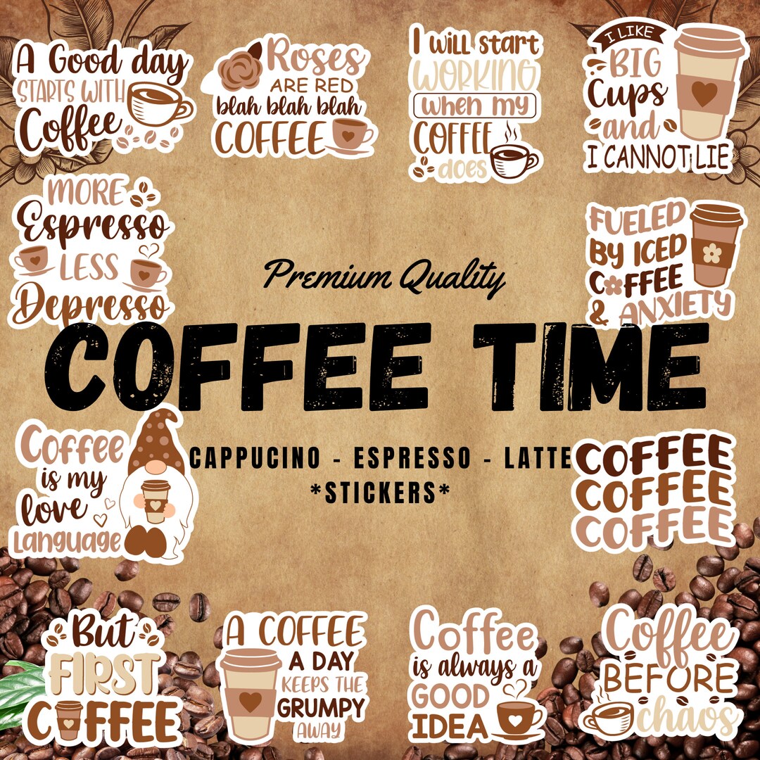 Coffing Sticker Coffee Sticker Bundle - Etsy