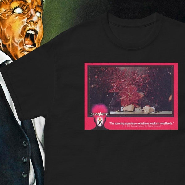 SCANNERS Vintage Exploding Head Collectible Trading Card Classic Tee