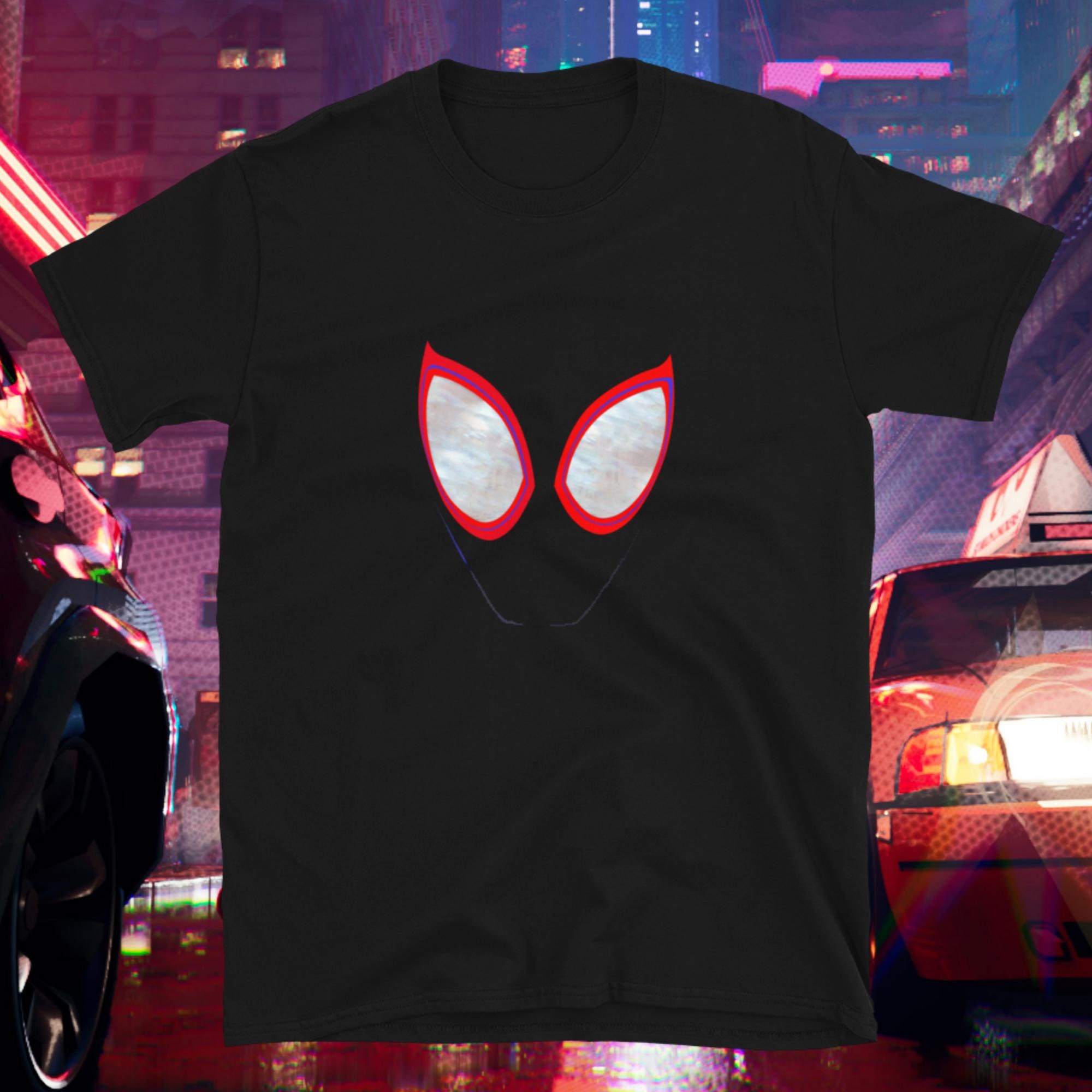 Spider-man Mens T-Shirt- Brooklyn New York Lapel Miles Morales Logo Back  (Small) 