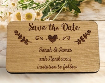 Floral Save the Date Tags - with Magnets