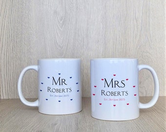 Circle of Hearts Personalised Mugs - Set of 2