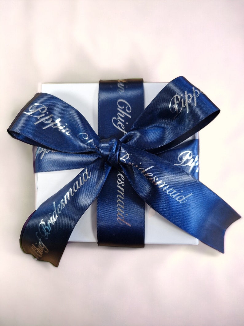 Personalised Satin Ribbon, Gift Wrapping, Birthdays, Weddings, Anniversary, Customised Ribbon, 25mm Satin Ribbon, Corporate Branding Ribbon.