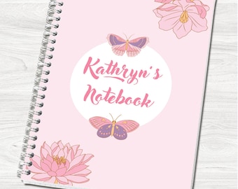 Butterflies A5 Personalised Wire Bound Notebook