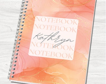 Orange and Gold Personalised A5 Notebook