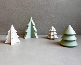 Árbol de Navidad de hormigón, decoración invernal de cemento, adorno minimalista para mesa, adorno navideño, estatua de árbol de piedra, decoración festiva para el hogar.