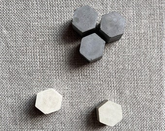 Geometrische betonnen push-pins, minimalistische duimspijker, modern kantoordecor, cementdrukknoppen, reisbordpinnen, kurkbordspijkers, zeshoek