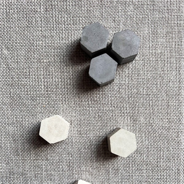 Geometric Concrete Push Pins, Minimalist Thumb Tack, Modern Office Decor, Cement Push Buttons, Travel Board Pins, Cork Board Tacks, Hexagon