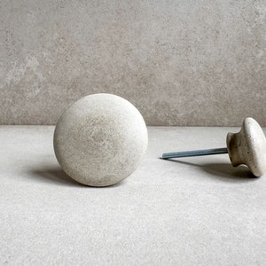 Round Drawer Pull, Concrete Drawer Knob, Cabinet Handle Hardware, Decorative Sphere Peg, Cement Dresser Handle, Minimalist Stone Knob image 9