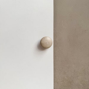 Round Drawer Pull, Concrete Drawer Knob, Cabinet Handle Hardware, Decorative Sphere Peg, Cement Dresser Handle, Minimalist Stone Knob image 3