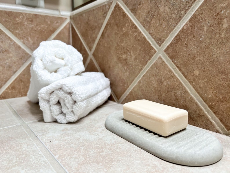 Concrete Soap Dish, Bar Soap Holder, Handmade Soap Tray, Sponge Holder, Cement Bathroom Accessories, Minimalist Soap Dish, Modern Soap Saver image 6