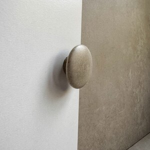 Round Drawer Pull, Concrete Drawer Knob, Cabinet Handle Hardware, Decorative Sphere Peg, Cement Dresser Handle, Minimalist Stone Knob image 2