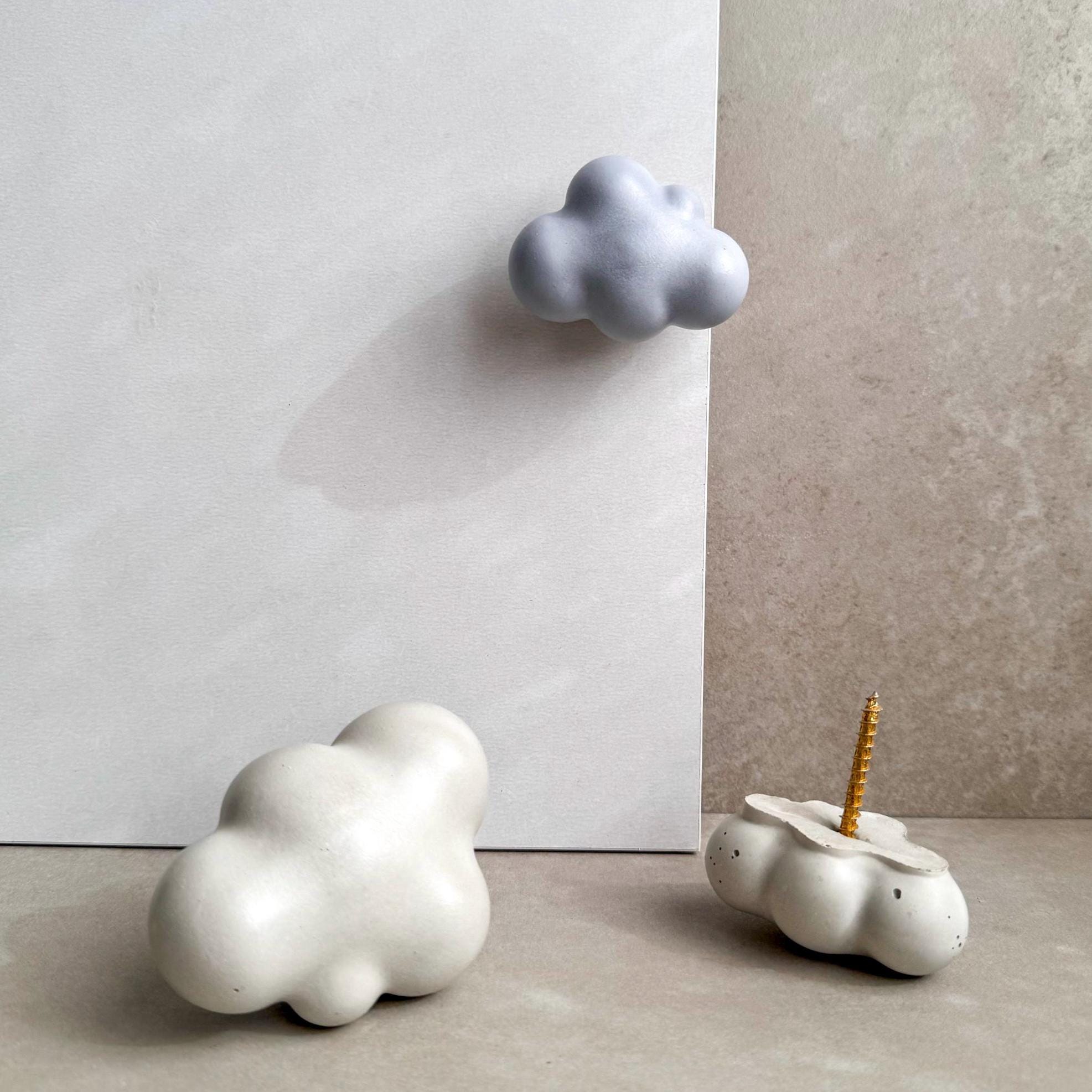 Cloud Concrete Knob, Nursery Cement Decor, Hat Hook, Drawer Pull, Decorative Peg, Furniture Hardware, Wall Storage, Cute Cabinet Handles