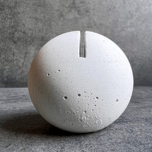 Sphere Concrete Business Card Holder, Round Cement Card Stand, Desk Organizer, Industrial Office Decor, Desk Accessories, Office Gifts, Ball image 9