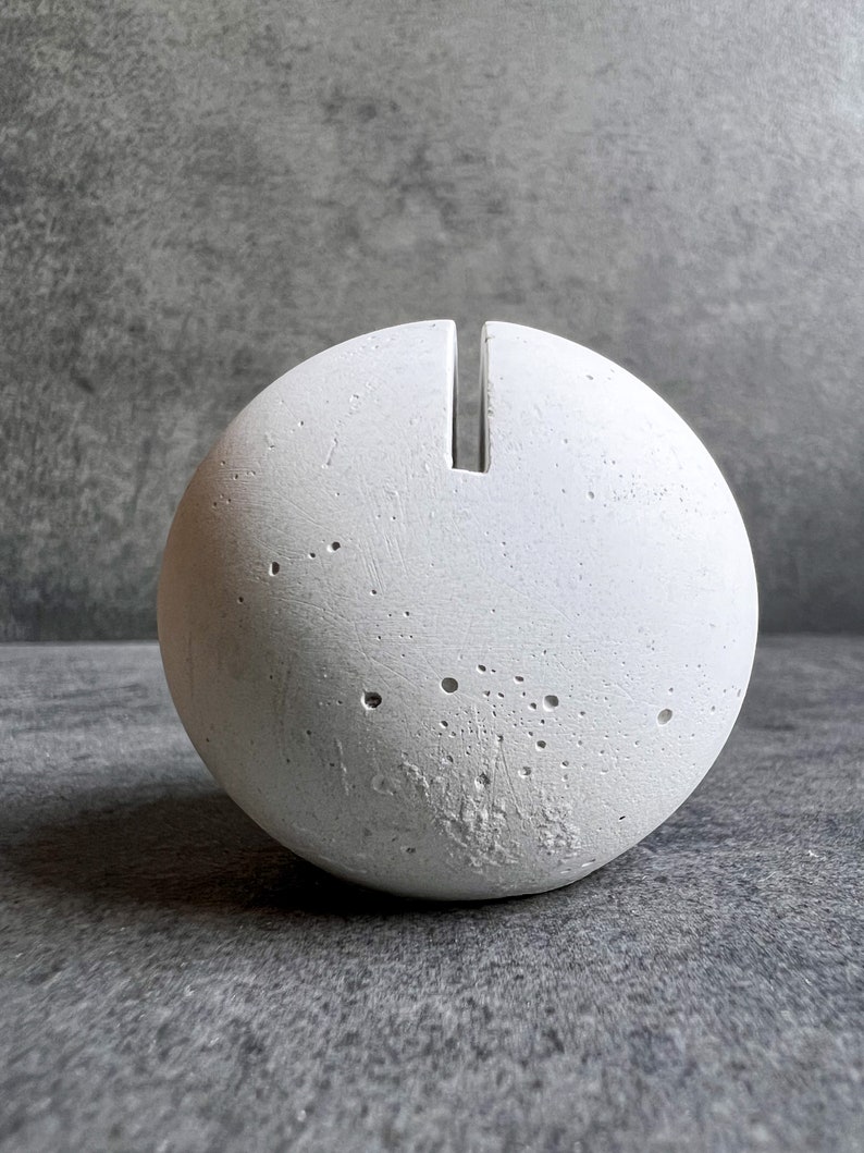Sphere Concrete Business Card Holder, Round Cement Card Stand, Desk Organizer, Industrial Office Decor, Desk Accessories, Office Gifts, Ball image 9