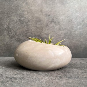 Concrete Minimalist Planter, Slanted Pot, Table Centerpiece, Asymmetrical Pot, Succulent Planter, Decorative Pot, Modern Pot, Nordic, Pebble image 1