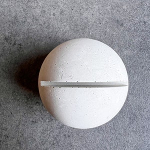 Sphere Concrete Business Card Holder, Round Cement Card Stand, Desk Organizer, Industrial Office Decor, Desk Accessories, Office Gifts, Ball image 3