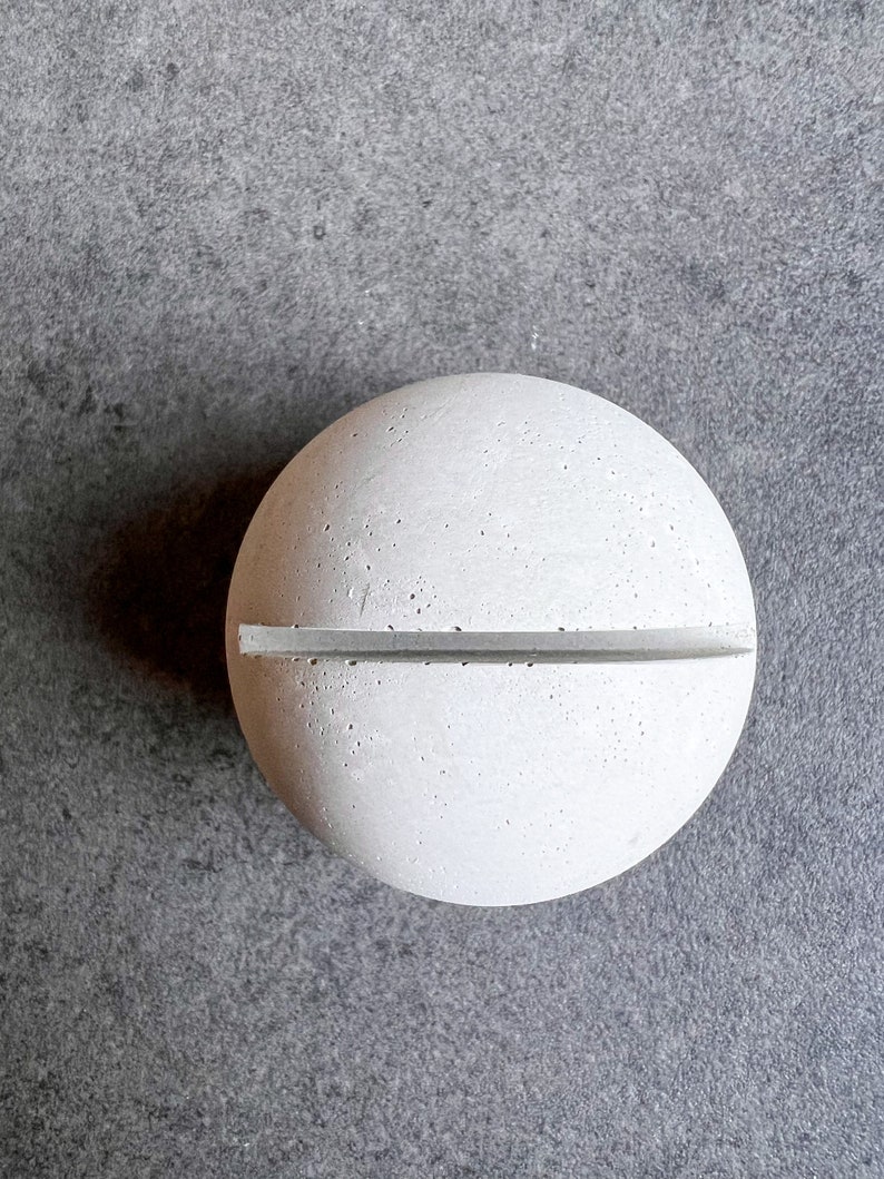 Sphere Concrete Business Card Holder, Round Cement Card Stand, Desk Organizer, Industrial Office Decor, Desk Accessories, Office Gifts, Ball image 3