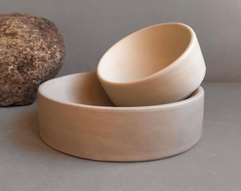 Round Concrete Bowl with Straight Sides | Minimalist Catchall, Decorative Entryway Bowl,  Japandi Home Decor, Neutral Decor, Warm Tone Tray
