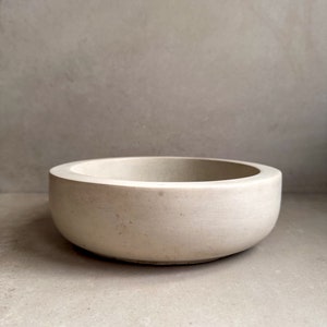 Minimalist Concrete Bowl, 9, Heavy Modern Bowl, Catch All Dish, Large Cement Bowl, Contemporary Bowl, Centerpeice Decor, Decorative Bowl image 9