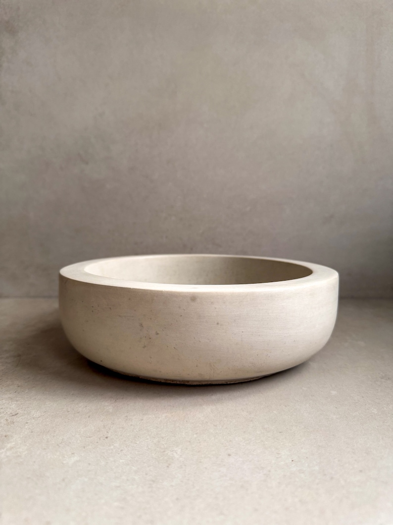 Minimalist Concrete Bowl, 9, Heavy Modern Bowl, Catch All Dish, Large Cement Bowl, Contemporary Bowl, Centerpeice Decor, Decorative Bowl image 9