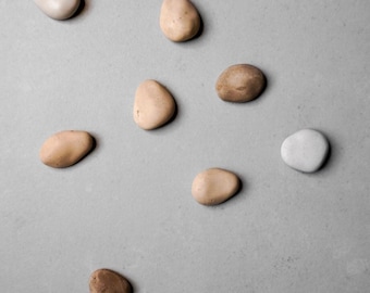 Pebble Magnets | Neodymium Concrete Magnets, Neutral Home Decor, Minimalist Fridge Magnets, River Stone Decor, Wabi Sabi, Calming Aesthetic