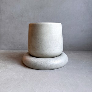 Concrete Planter with Saucer, Modern Plant Pot, Bubble Planter, Decorative Cement Pot, Minimalist Pot with Saucer, Nordic Pot, Chunky Pot image 9