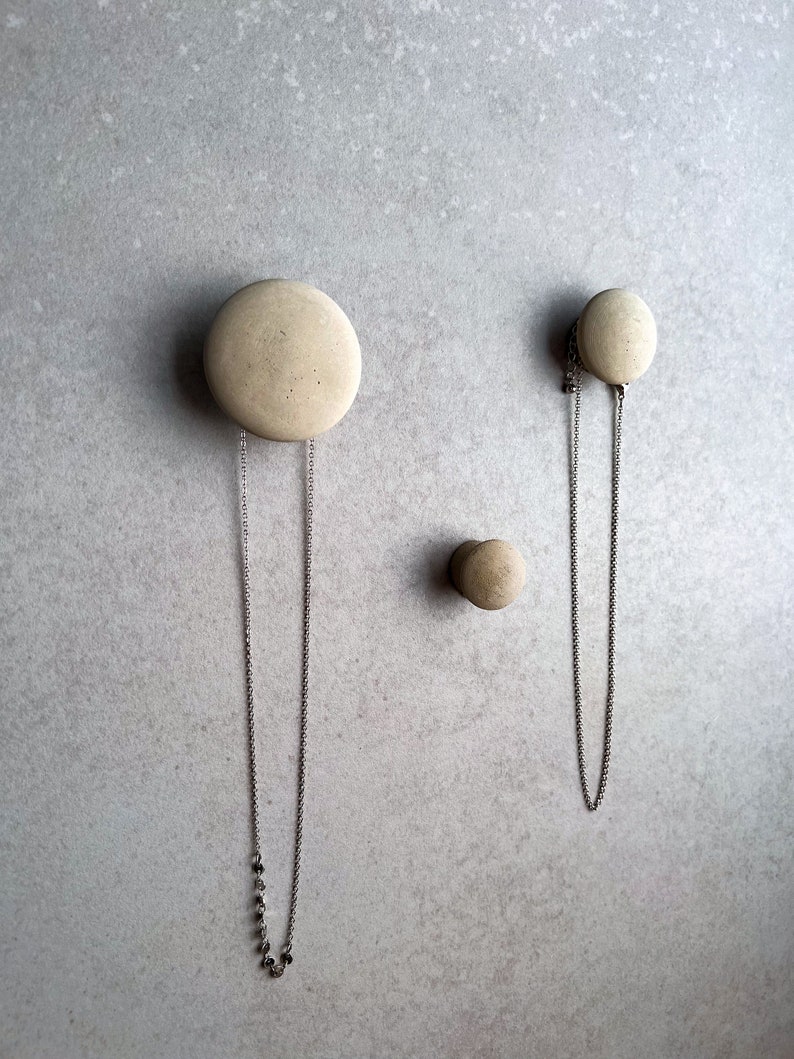 Round Concrete Hook, Circular Cement Knob, Hat Hook, Modern Hook, Decorative Peg, Entryway Coat Hook, Wall Storage, Round Hanger, Minimalist image 7