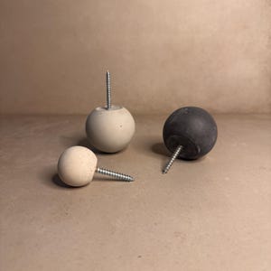 Round Cement Hook, Sphere Knob, Hat Hook, Modern Hook, Decorative Peg, Entryway Coat Hook, Wall Storage, Ball Hanger, Natural image 10