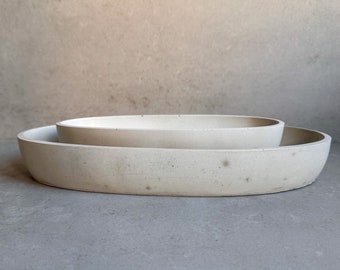 Oval Concrete Tray, Decorative Boat Tray, Trinket Trough, Minimalist Cement Tray, Coffee Table Display, Jewlery Dish, Bathroom Tray