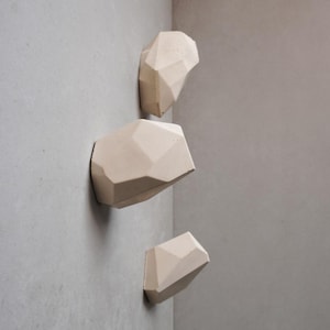 Gancho de pared geométrico, gancho de pared de hormigón, perilla irregular, gancho para toallas, colgador de pared, decoración de pared de cemento, minimalista, gancho de pared moderno