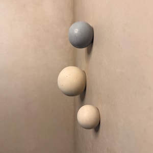 Round Cement Hook, Sphere Knob, Hat Hook, Modern Hook, Decorative Peg, Entryway Coat Hook, Wall Storage, Ball Hanger, Natural image 7