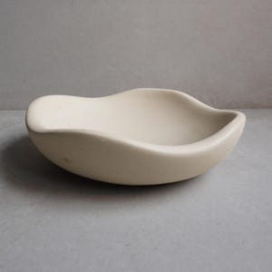 Wavy Concrete Bowl | Asymmetrical Catchall, Decorative Tray, Organic Shaped Trinket Tray, Sculptural Japandi Decor, Curvy Stone Homewares image 8