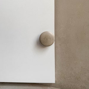 Round Drawer Pull, Concrete Drawer Knob, Cabinet Handle Hardware, Decorative Sphere Peg, Cement Dresser Handle, Minimalist Stone Knob image 1