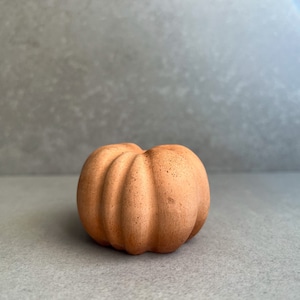 Small Concrete Pumpkin, Cement Fall Decor, Minimalist Thanksgiving Table Accent, Halloween Ornament, Stone Pumpkin Statue, Autumn Home Decor Orange