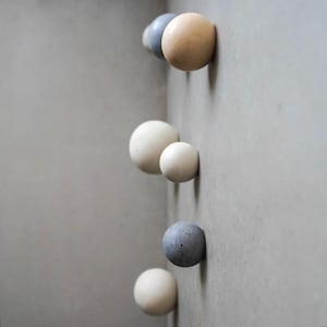 Round Cement Hook, Sphere Knob, Hat Hook, Modern Hook, Decorative Peg, Entryway Coat Hook, Wall Storage, Ball Hanger, Natural image 18