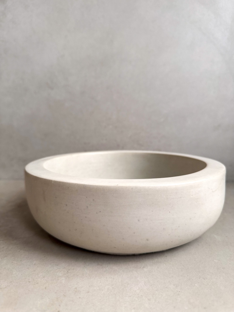 Minimalist Concrete Bowl, 9, Heavy Modern Bowl, Catch All Dish, Large Cement Bowl, Contemporary Bowl, Centerpeice Decor, Decorative Bowl image 10