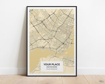 Custom City Map Print, Personalized Street Map Poster, Home Decor, Wall Art, Gift Ideas