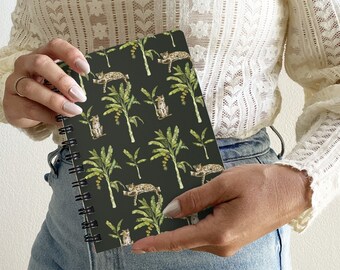 Jags and Palms - Notitieboekjes, spiraalgebonden, gelinieerd papier, persoonlijk dagboek, 5"x7"