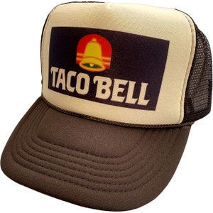 Vintage Taco Bell Trucker Hat Mesh Hat adjustable Snap Back Cap Brown