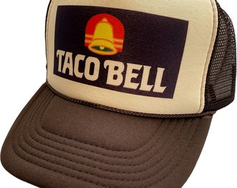 Vintage Taco Bell Trucker Hat Mesh Hat adjustable Snap Back Cap Brown