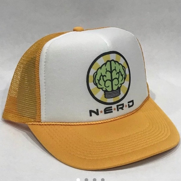 NERD Music Production Co. Trucker Hat Mesh Hat adjustable Snap Back Cap Yellow