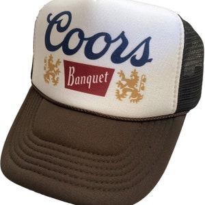 Vintage Coors Beer Trucker Hat Mesh Hat adjustable Snap Back Cap Brown