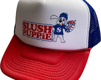 Vintage Slush Puppie ICEE Trucker Hat Mesh Hat adjustable Snap Back Cap Blue