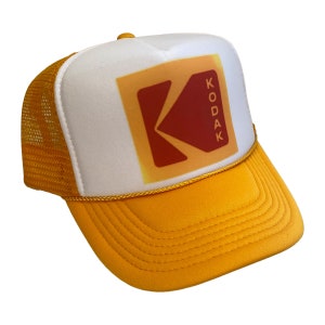 Vintage Kodak Photography Trucker Hat Mesh Hat adjustable Snap Back Cap Yellow