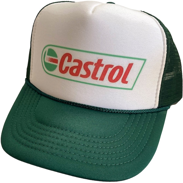 Vintage Castrol Oil Trucker Cap, Netzhut, Snapback Cap, dunkelgrün
