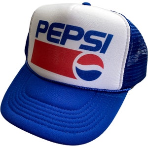 Vintage Pepsi Trucker Hat Mesh Hat adjustable Snap Back Cap Blue