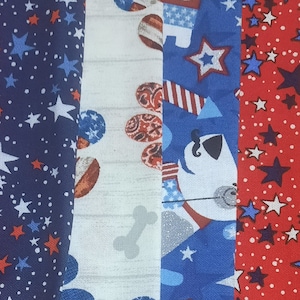 Build Your Own Patriotic Reversible Snap Button Dog Bandana/4th of July Dog Bandana/6 Different Patriotic Fabrics to Chose From