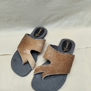 Sandale en cuir de vachette faite main pour femme | Artisanale | Bohème | Sandale en cuir de vachette fait main country